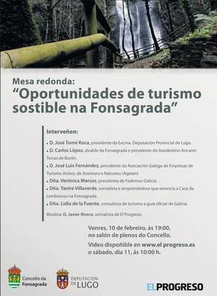 Mesa Redonda "Oportunidades de turismo sostible na Fonsagrada" na Casa do Concello o venres 10 de febreiro